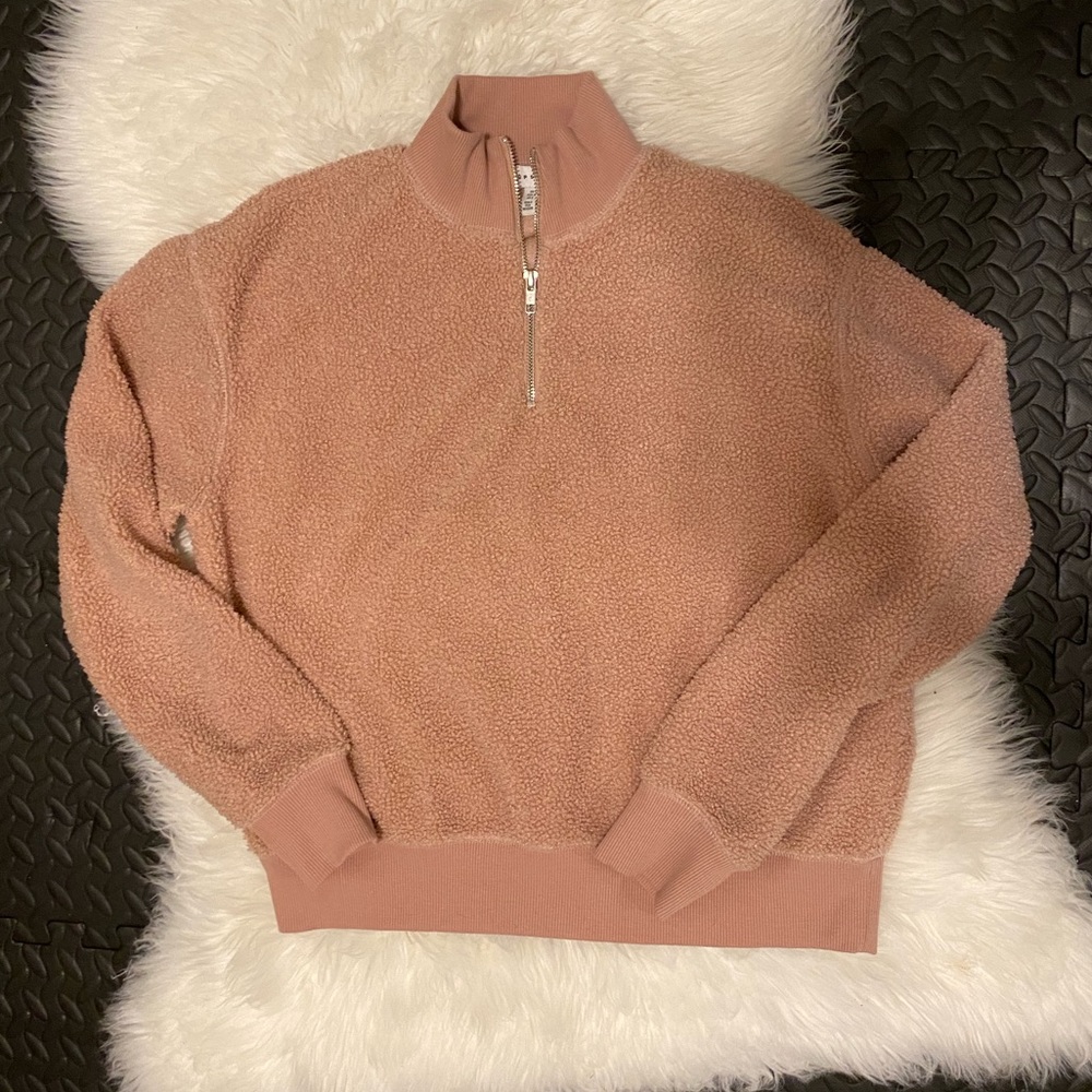 TOPSHOP Half Zip Pullover Lightweight Sweatshirt
